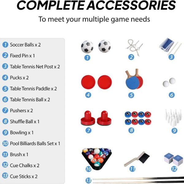 6-in-1 Multi Game Table for Adults