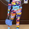 Chic Printed Two-Piece Set - Blouse & Trousers
