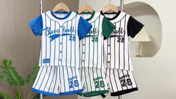 6pcs Baseball-Themed Summer Sports Jersey Set