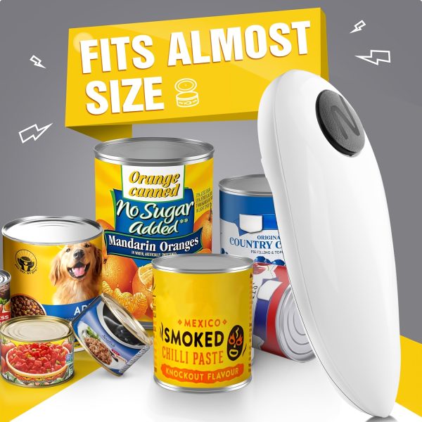 One-Touch Automatic Can Opener With Smooth Edge