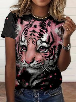Graphic Print T-shirt Short Sleeve Casual Top