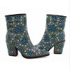 Women's Sparkling Gemstone Mid-Calf Boots