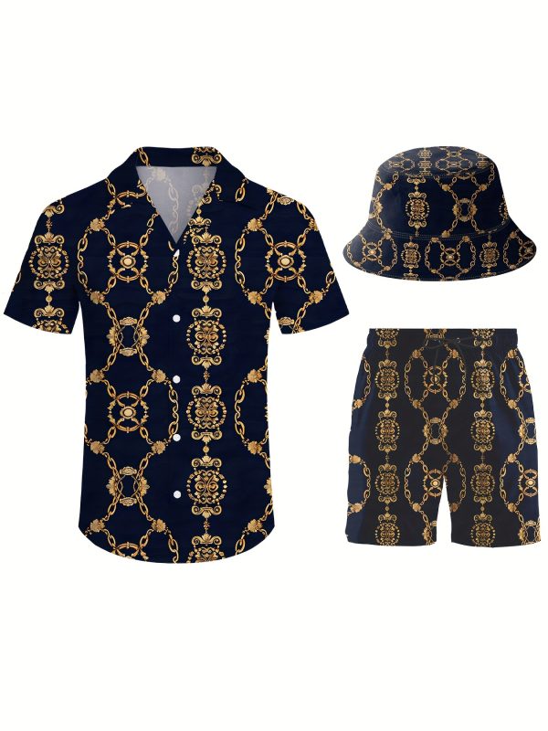 Men's 3-Piece Set Chain Print