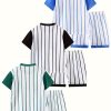 6pcs Baseball-Themed Summer Sports Jersey Set