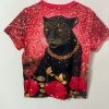 Women's Casual Leopard & Floral Print T-Shirt