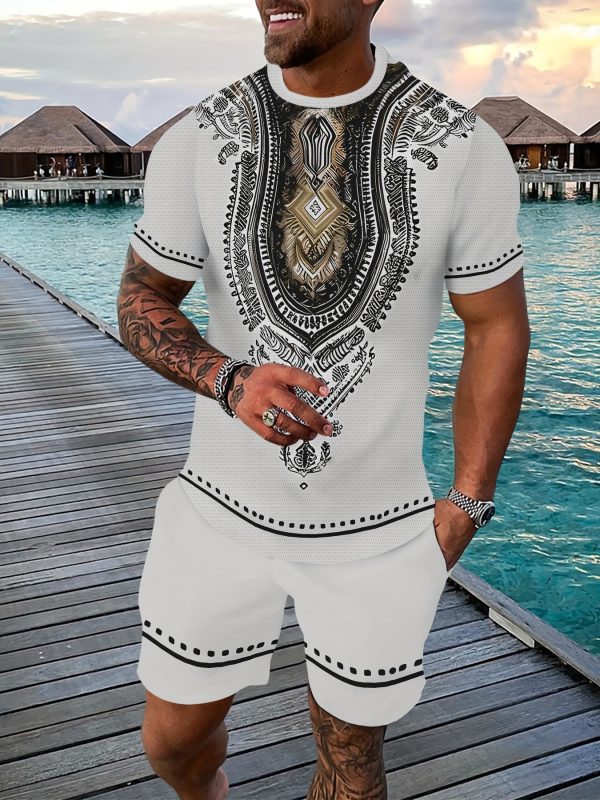 Casual Men's T-Shirt & Shorts Suit Breathable 3D Print