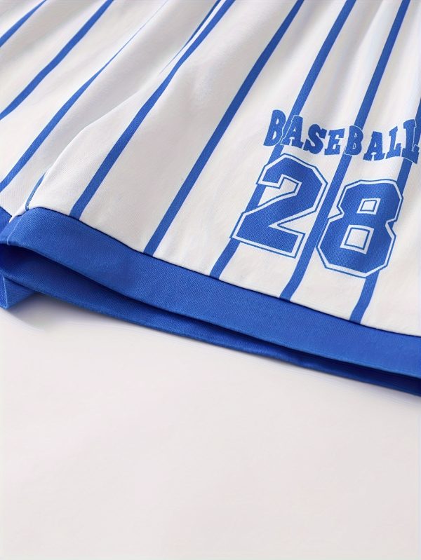 6pcs Baseball-Themed Summer Sports Jersey Set