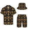 3-Piece Men’s Set Baroque Gold Chain Print