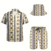 Stylish Golden Baroque: Men's Luxury Outfit with Hat