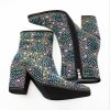 Women's Sparkling Gemstone Mid-Calf Boots