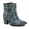 Women's Sparkling Gemstone Mid-Calf Boots