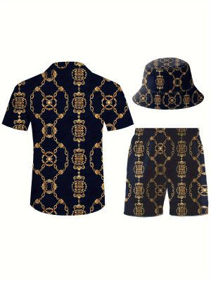 Men's 3-Piece Set Chain Print
