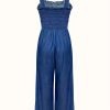 Women's Sleeveless Wide Leg Denim Jumpsuit
