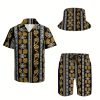 Luxury Black Baroque Men's Short Set