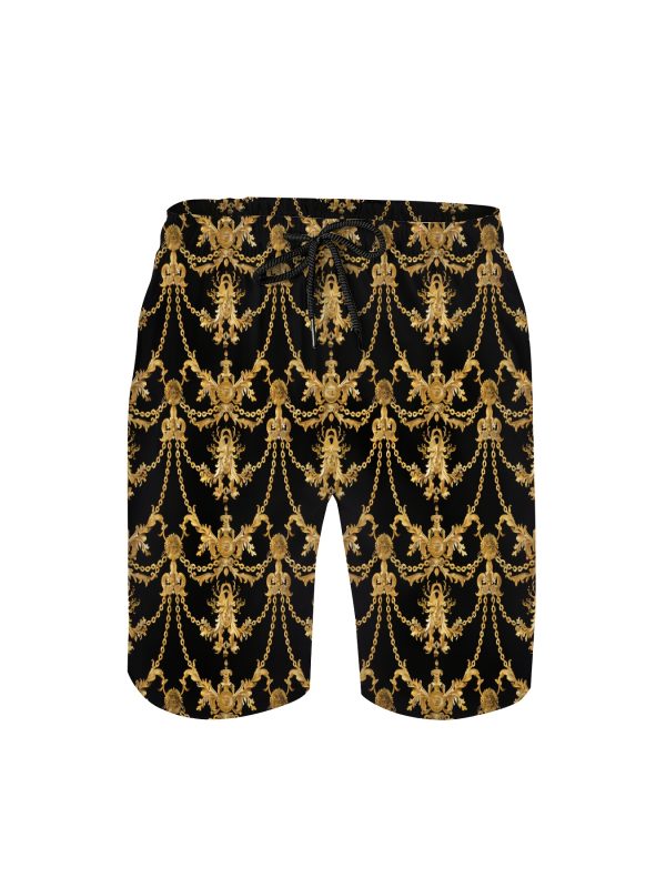 3-Piece Men’s Set Baroque Gold Chain Print