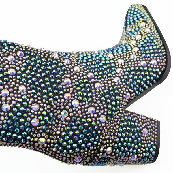 Women's Sparkling Gemstone Mid-Calf Boots
