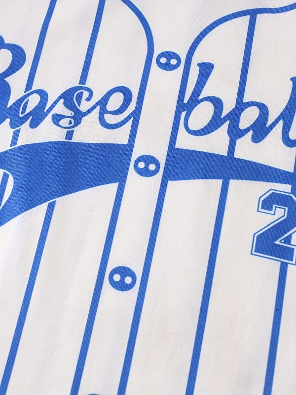 6pcs Baseball-Themed Summer Sports Jersey Set