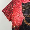 Women's Casual Leopard & Floral Print T-Shirt