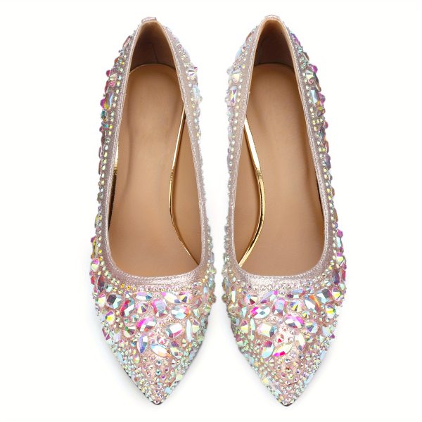 Women's 4 Inch Rhinestone Crystal Platform Heels