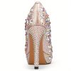 Women's 4 Inch Rhinestone Crystal Platform Heels